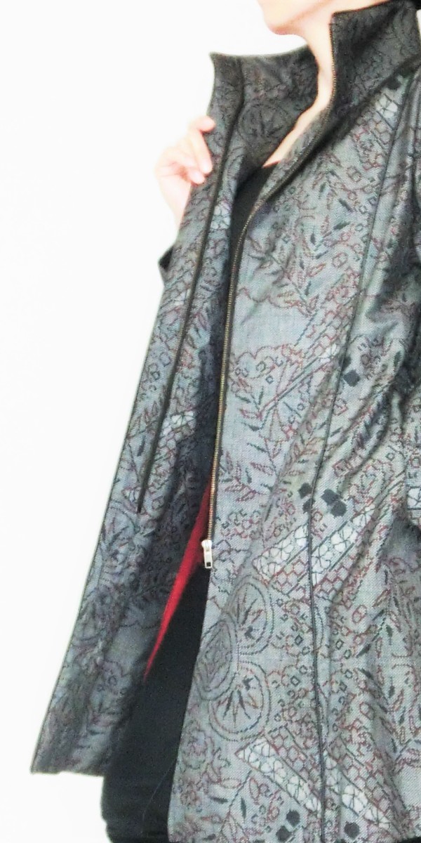 専用【丸太織屋】大島紬 着物リメイク 和洋服 パッチワーク デザインコート 和装